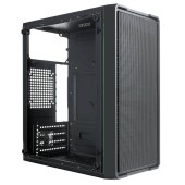 корпус Ginzzu B171  2*USB 2.0,AU боковая панель стекло передняя сетка