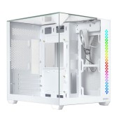 корпус Ginzzu V440 RGB подсветка, закаленное стекло 1*USB 3.0,1*USB 2.0, AU Белый mATX