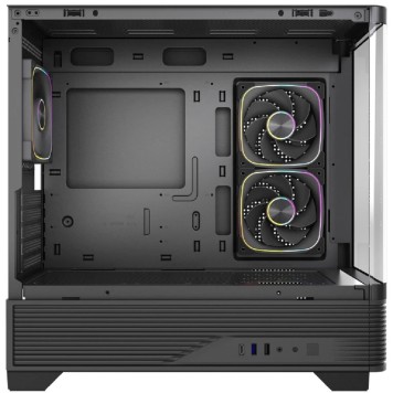Корпус Powercase Корпус Vision Micro M6B, Curved Glass, Type-C, 3x 120mm ARGB PWM Fan, чёрный, mATX  (CVMM6B-A3)-2