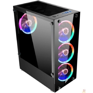 Корпус 1STPLAYER V2-A-4R1 Корпус FIRE DANCING V2-A / ATX, tempered glass / 4x 120mm LED fans inc. / V2-A-4R1-1