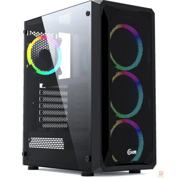 Корпус Powercase CMIZB-R4 Корпус Mistral Z4 Mesh RGB, Tempered Glass, 4x 120mm RGB fan, чёрный, ATX  (CMIZB-R4)