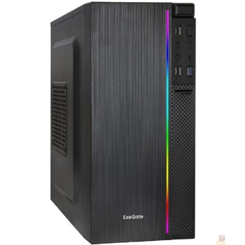 Корпуса Exegate EX287885RUS Корпус Minitower ExeGate mEVO-9302-RGB-600W-12 (mATX,600NPX 12см,2USB+USB3.0, HD аудио,черн/RGB)