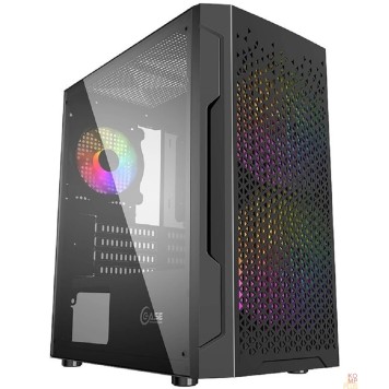 Корпус Powercase CMIMZB-L3 Корпус Mistral Micro Z3B Mesh LED, Tempered Glass, 2x 140mm + 1х 120mm 5-color fan, чёрный, mATX  (CMIMZB-L3)