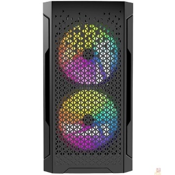 Корпус Powercase CMIMZB-L3 Корпус Mistral Micro Z3B Mesh LED, Tempered Glass, 2x 140mm + 1х 120mm 5-color fan, чёрный, mATX  (CMIMZB-L3)-2