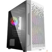 Корпус Powercase CMIMZW-L3 Корпус Mistral Micro Z3W Mesh LED, Tempered Glass, 2x 140mm + 1х 120mm 5-color fan, белый, mATX  (CMIMZW-L3)