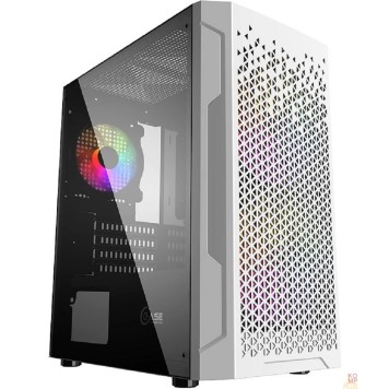 Корпус Powercase CMIMZW-L3 Корпус Mistral Micro Z3W Mesh LED, Tempered Glass, 2x 140mm + 1х 120mm 5-color fan, белый, mATX  (CMIMZW-L3)