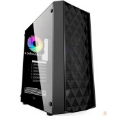 Корпус Powercase CMDM-L1 Корпус Diamond Mesh LED, Tempered Glass, 1x 120mm 5-color fan, чёрный, ATX  (CMDM-L1)
