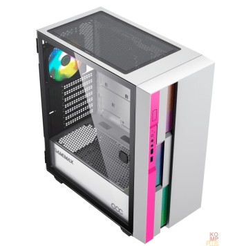 Корпуса GameMax Корпус Brufen C3 WP без БП, MidiT, ATX, Бело-роз, Зак. стекл., USB 3.0, 1*120; 1*140мм вент.-1