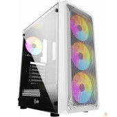 Корпус Powercase CMIZW-L4 Mistral Z4 White, Tempered Glass, Mesh, 4x 120mm 5-color LED fan, белый, ATX
