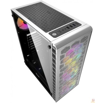 Корпус Powercase CMIZ4CW-L4 Корпус Mistral Z4 С White, Tempered Glass, Mesh, 4x 120mm 5-color LED fan, белый, ATX  (CMIZ4CW-L4)-2
