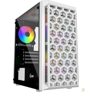 Корпус Powercase CMIMTW-L3 Корпус Mistral Micro T3W, Tempered Glass, Mesh, 2x 140mm + 1х 120mm 5-color fan, белый, mATX  (CMIMTW-L3)