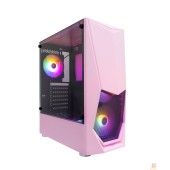 Корпус 1STPLAYER Корпус DK-3 PINK / ATX, tempered glass / 3x 120mm LED fans inc. / DK-3-PK-3G6