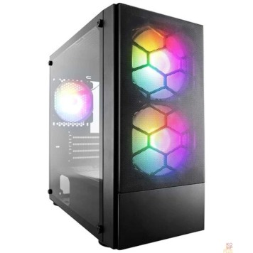 Корпус 1STPLAYER Корпус FIREBASE X4-M Black / mATX, TG / 1x120mm & 2x140mm LED fans inc. / X4-M-BK-2F1P-1F1