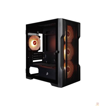 Корпус 1STPLAYER Корпус TRILOBITE T3 Black / mATX, TG / 4x 120mm LED fans inc. / T3-BK-4F1