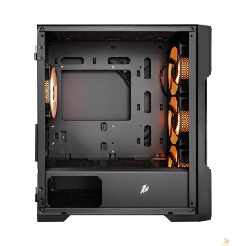 Корпус 1STPLAYER Корпус TRILOBITE T3 Black / mATX, TG / 4x 120mm LED fans inc. / T3-BK-4F1-2