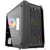 Корпус Powercase Alisio Micro X3B, Tempered Glass, 1х 120mm +2x 140mm 5-color fan, чёрный, mATX  (CAMIB-L3)