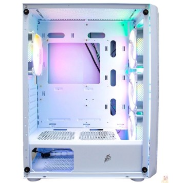 Корпус 1STPLAYER FIREBASE X4 White / ATX, TG / 4x120mm LED fans inc. / X4-WH-4F1-W-1