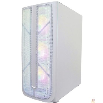 Корпус 1STPLAYER FIREBASE X4 White / ATX, TG / 4x120mm LED fans inc. / X4-WH-4F1-W-2