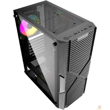 Корпус Powercase MISTRAL T4B, TEMPERED GLASS, 4X 120MM 5-COLOR FAN, ЧЁРНЫЙ, ATX (CMITB-L4)-1