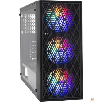 Корпуса Exegate EX292859RUS Корпус Miditower ExeGate EVO-8243 (ATX, без БП, 2*USB+1*USB3.0, черный, 3 вент. с RGB подсветкой, боковая панель - закаленное стекло)