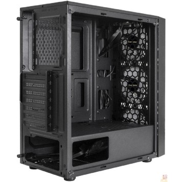 Корпуса Exegate EX292859RUS Корпус Miditower ExeGate EVO-8243 (ATX, без БП, 2*USB+1*USB3.0, черный, 3 вент. с RGB подсветкой, боковая панель - закаленное стекло)-1