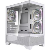 Корпус Powercase Корпус Vision Micro M4W, Tempered Glass, Type-C, 3x 120mm ARGB PWM Fan, белый, mATX  (CVMM4W-A3)