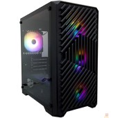 Корпус 1STPLAYER TRILOBITE T5 Black / mATX, TG / 4x120mm LED fans inc. / T5-BK-4F1