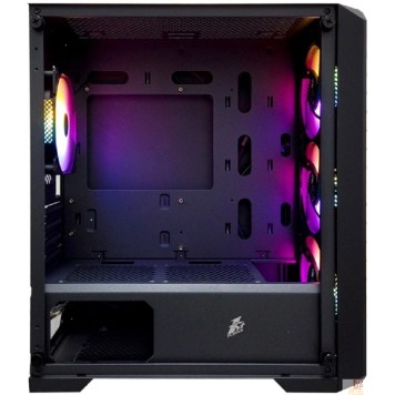 Корпус 1STPLAYER TRILOBITE T5 Black / mATX, TG / 4x120mm LED fans inc. / T5-BK-4F1-1