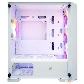 Корпус 1STPLAYER TRILOBITE T5 White / mATX, TG / 4x120mm LED fans inc. / T5-WH-4F1-W-2