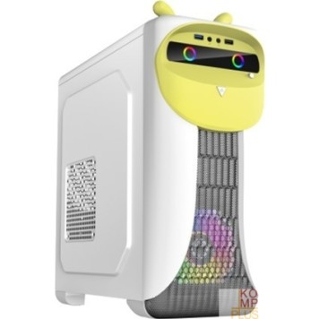 Корпуса GameMax Корпус Cute OWL W-Y без БП (Midi Tower, ATX, Бело-желтый, 1*USB3.0 + 2*USB2.0, 2*120мм)