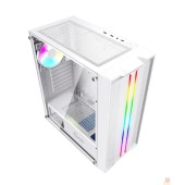 Корпус Powercase CMIEW-F4S Корпус Mistral Evo White, Tempered Glass, 1x 120mm PWM ARGB fan + ARGB Strip + 3x 120mm PWM non LED fan, белый, ATX  (CMIEW-F4S)