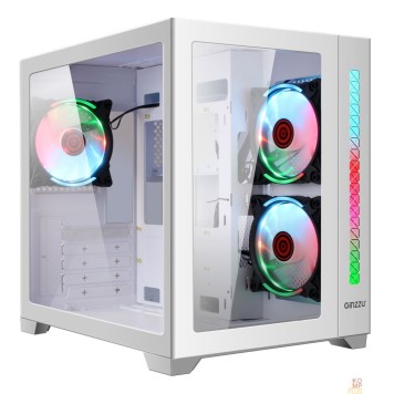 корпус Ginzzu V450 RGB Белый CRC6  FAN12CM RGB*3