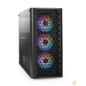 Корпуса Exegate EX294965RUS Корпус Miditower ExeGate EVO-9202 (ATX, без БП, с окном, 1*USB+1*USB3.0, аудио, 3 вент. 12см с RGB подсветкой)