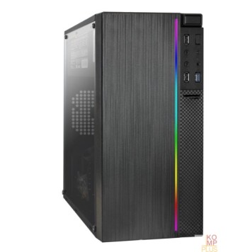 Корпуса Exegate EX296070RUS Корпус Minitower ExeGate mEVO-9301-EVO800 (mATX, БП EVO800RGB с вент. 12см, с окном, 2*USB+1*USB3.0, HD аудио, черный, с RGB подсветкой)