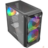 Корпус Powercase Mistral Micro A3B ARGB, Tempered Glass, 2x 140mm ARGB PWM+1x 120mm ARGB PWM, чёрный, mATX  (CMMAB-A3)