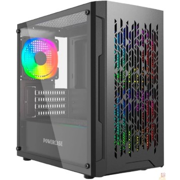 Корпус Powercase Mistral Micro D3B ARGB, Tempered Glass, 2x 140mm ARGB PWM+1x 120mm ARGB PWM, чёрный, mATX  (CMMDB-A3)