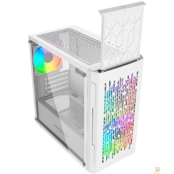 Корпус Powercase Mistral Micro D3W ARGB, Tempered Glass, 2x 140mm ARGB PWM+1x 120mm ARGB PWM, белый, mATX  (CMMDW-A3)-1
