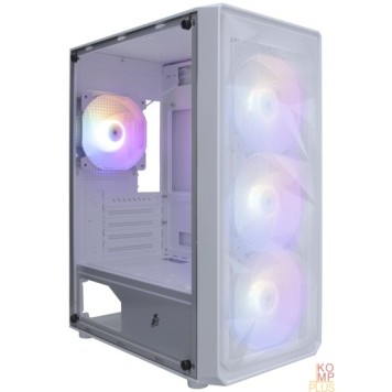 Корпус 1STPLAYER FD3-M White / mATX / 4x120mm LED fans / FD3-M-WH-4F1-W