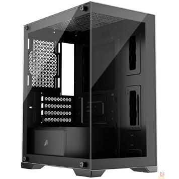 Корпус 1STPLAYER MIKU Mi2 Black / mATX / 3x120mm LED fans / Mi2-BK-3F1