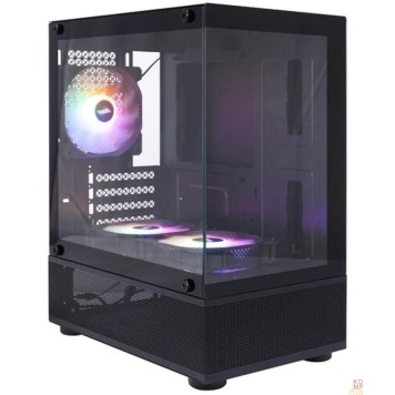 Корпус 1STPLAYER MIKU Mi2-A Black / mATX / 3x120mm LED fans / Mi2-A-BK-2F1R-1F1