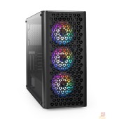 Корпуса Exegate EX296077RUS Корпус Miditower ExeGate EVO-9202-EVO800 (ATX, БП EVO800RGB с вент. 12 см, с окном, 1*USB+1*USB3.0, аудио, черный, 3 вент. 12см с RGB подсветкой)