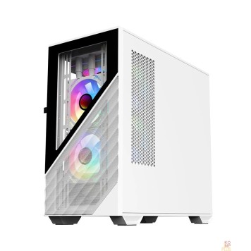 Корпус 1STPLAYER DK D7 White / mATX / 3x120mm LED fans / D7-WH-3F1-W-1