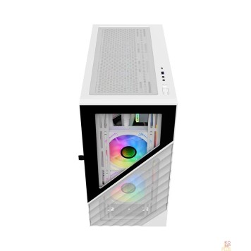 Корпус 1STPLAYER DK D7 White / mATX / 3x120mm LED fans / D7-WH-3F1-W-2