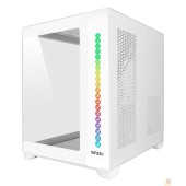 корпус Ginzzu V420 RGB подсветка, закаленное стекло 1*USB 3.0,1*USB 2.0, AU Белый mATX