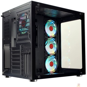 корпус Ginzzu V530 RGB подсветка, контроллер CRC10, 4* 12R6 FAN 12CM RGB закаленное стекло 1*USB 3.0,1*USB 2.0, AU ATX-2