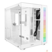 корпус Ginzzu V580 RGB подсветка, закаленное стекло 1*USB 3.0,1*USB 2.0, AU Белый ATX