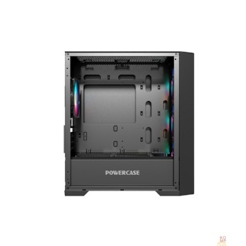 Корпус Powercase CMMXB-L4 Mistral Micro X4B, Tempered Glass, 4х 120mm 5-color fan, чёрный, mATX-2