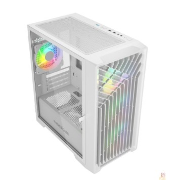 Корпус Powercase Mistral Micro X4W, Tempered Glass, 4х 120mm 5-color fan, белый, mATX  (CMMXW-L4)-1
