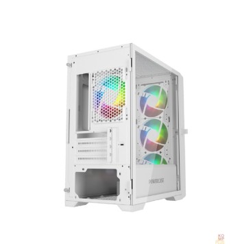 Корпус Powercase Mistral Micro X4W, Tempered Glass, 4х 120mm 5-color fan, белый, mATX  (CMMXW-L4)-2