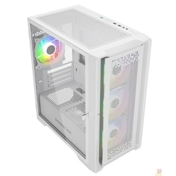 Корпус Powercase ByteFlow Micro White, Tempered Glass, 4х 120mm ARGB fans, ARGB HUB, белый, mATX  (CAMBFW-A4)-1